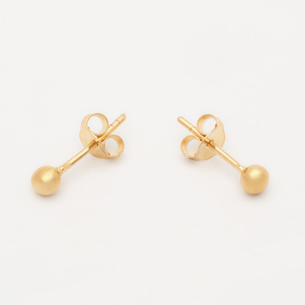 dainty gold ball earrings