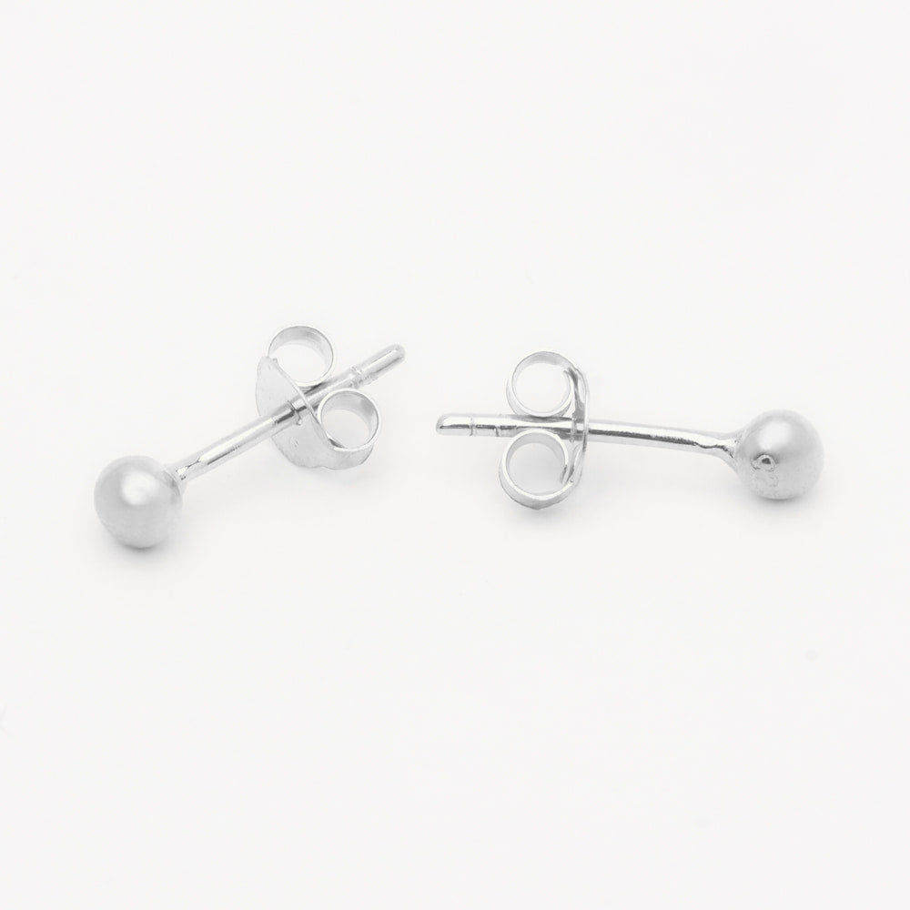 dainty silver ball earrings