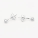 Load image into Gallery viewer, dainty silver ball earrings
