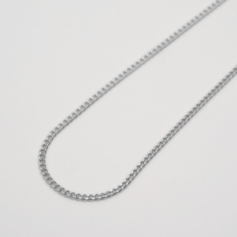 minimalistic silver curb anklet