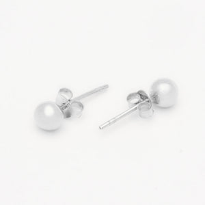 minimalistic silver ball earrings