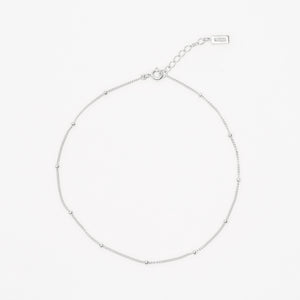 minimalistic silver dot anklet